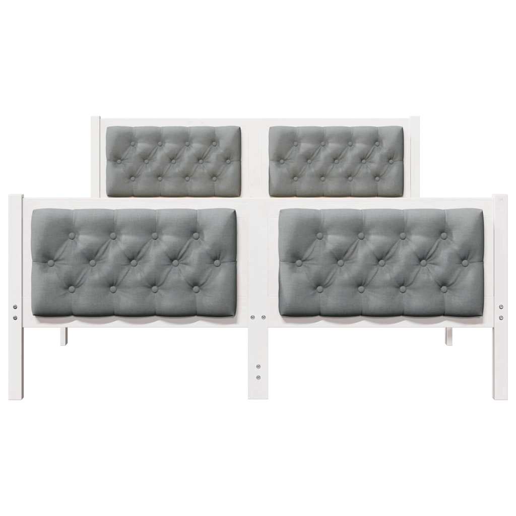 vidaXL Σκελετός Κρεβατιού με κεφαλάρι Ανοιχτό γκρι 150 x 200 cm