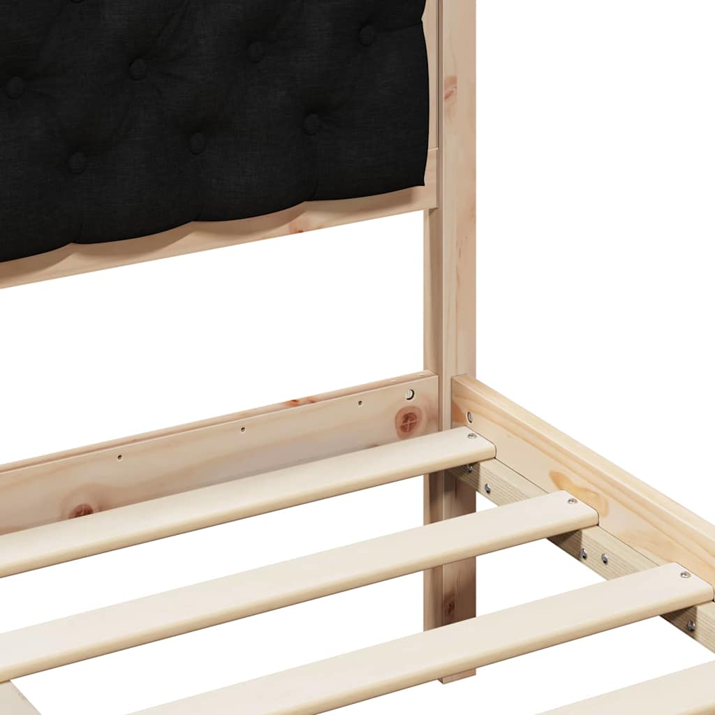 vidaXL Σκελετός Κρεβατιού Μαύρο 140 x 190 cm Στερεά ξυλεία πεύκου