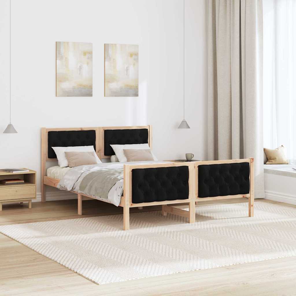 vidaXL Σκελετός Κρεβατιού Μαύρο 140 x 190 cm Στερεά ξυλεία πεύκου