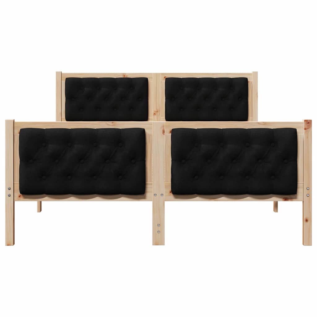 vidaXL Σκελετός Κρεβατιού Μαύρο 140 x 190 cm Στερεά ξυλεία πεύκου