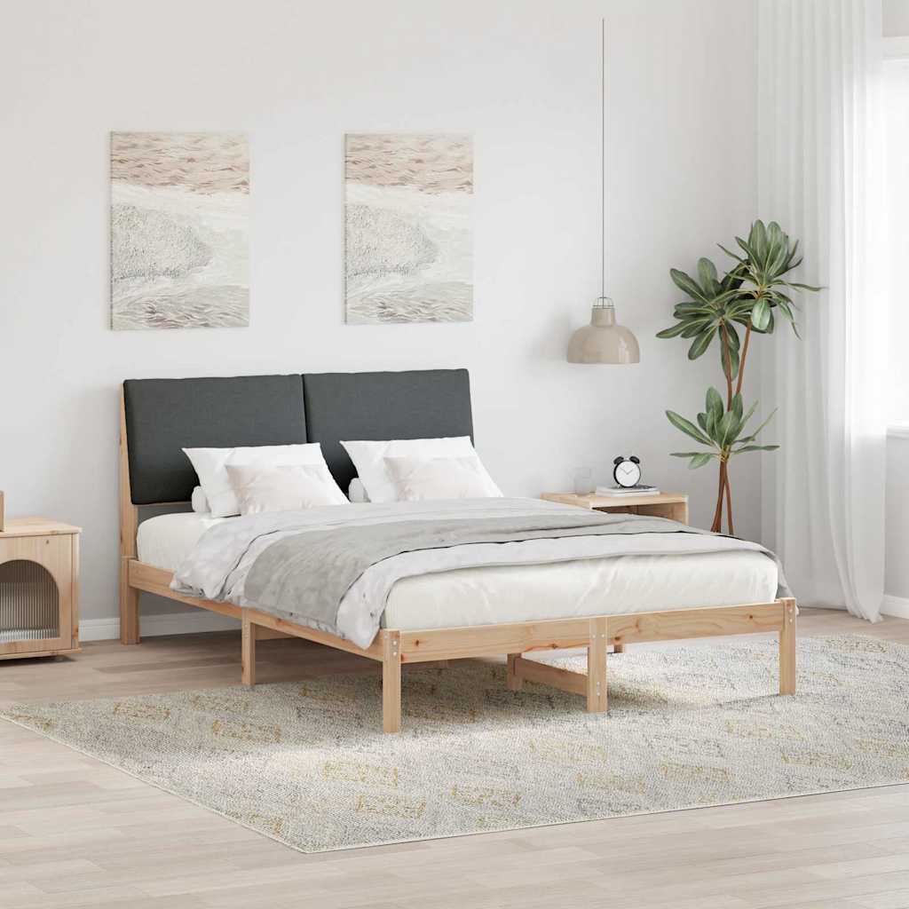 vidaXL Σκελετός Κρεβατιού Καφέ και σκούρο γκρι 150 x 200 cm