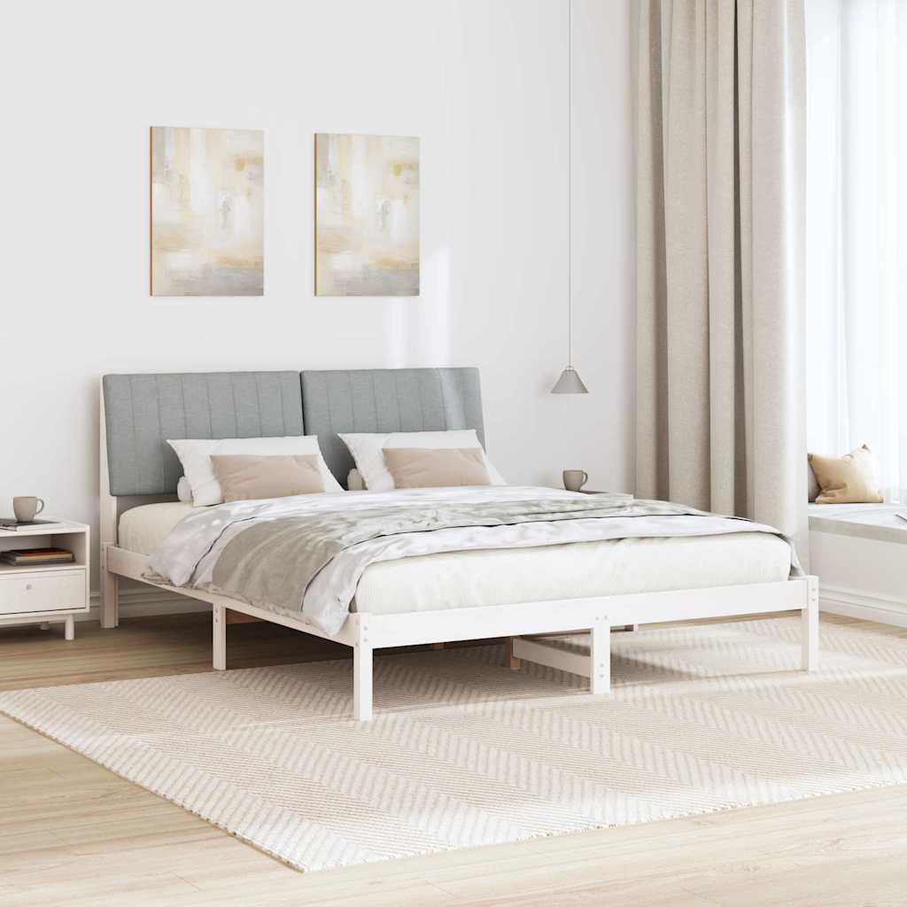 vidaXL Σκελετός Κρεβατιού Λευκό 160 x 200 cm Στερεά ξυλεία πεύκου