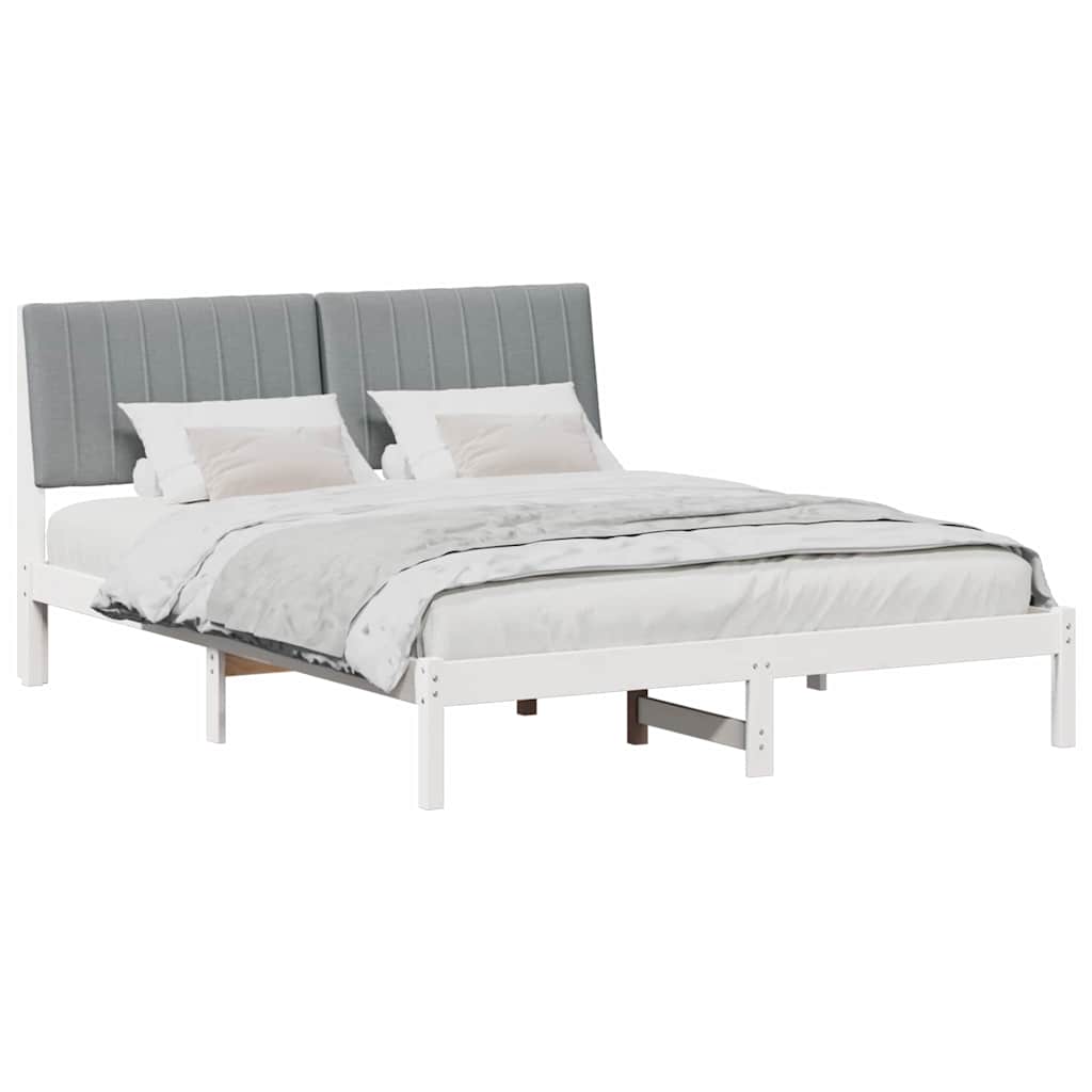 vidaXL Σκελετός Κρεβατιού Λευκό 160 x 200 cm Στερεά ξυλεία πεύκου