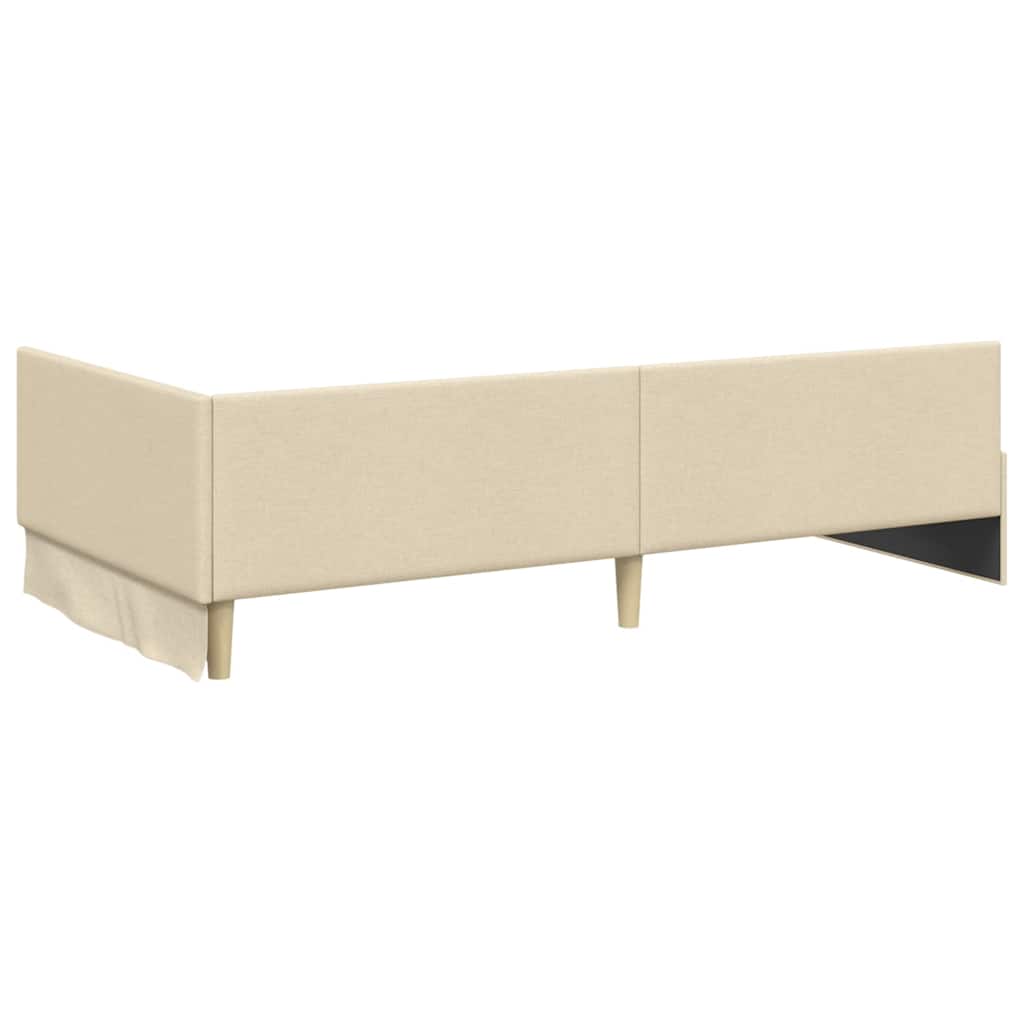 vidaXL Κρεβάτι γωνίας με στρώμα Άλλο με κεφαλάρι 2 pcs Κρεμ ύφασμα