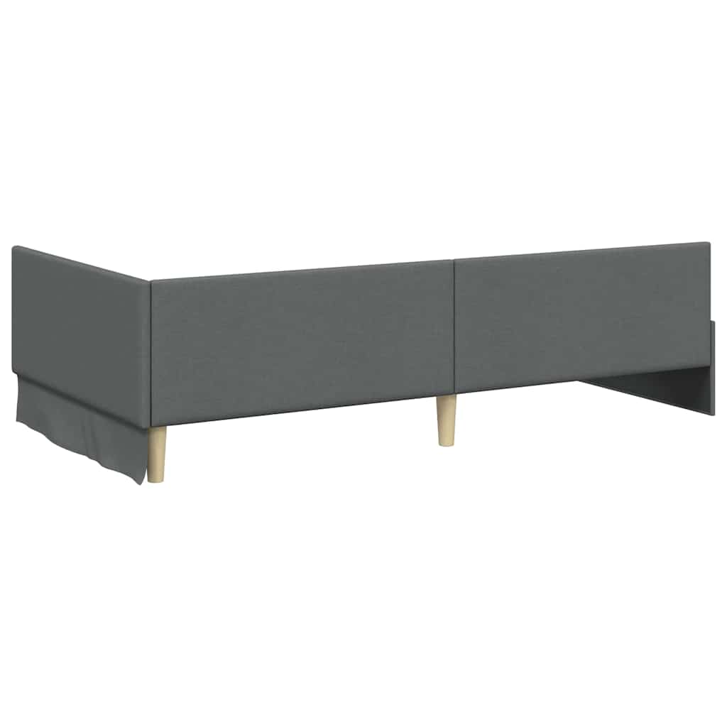 vidaXL Κρεβάτι γωνίας με στρώμα Άλλο με κεφαλάρι 2 pcs Γκρι ύφασμα