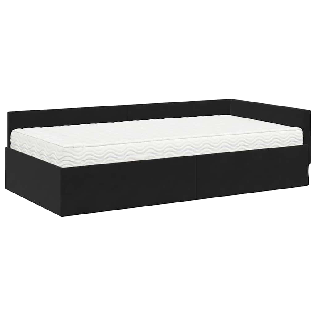 vidaXL Κρεβάτι γωνίας με στρώμα Άλλο με κεφαλάρι 2 pcs Γκρι Βελούδο