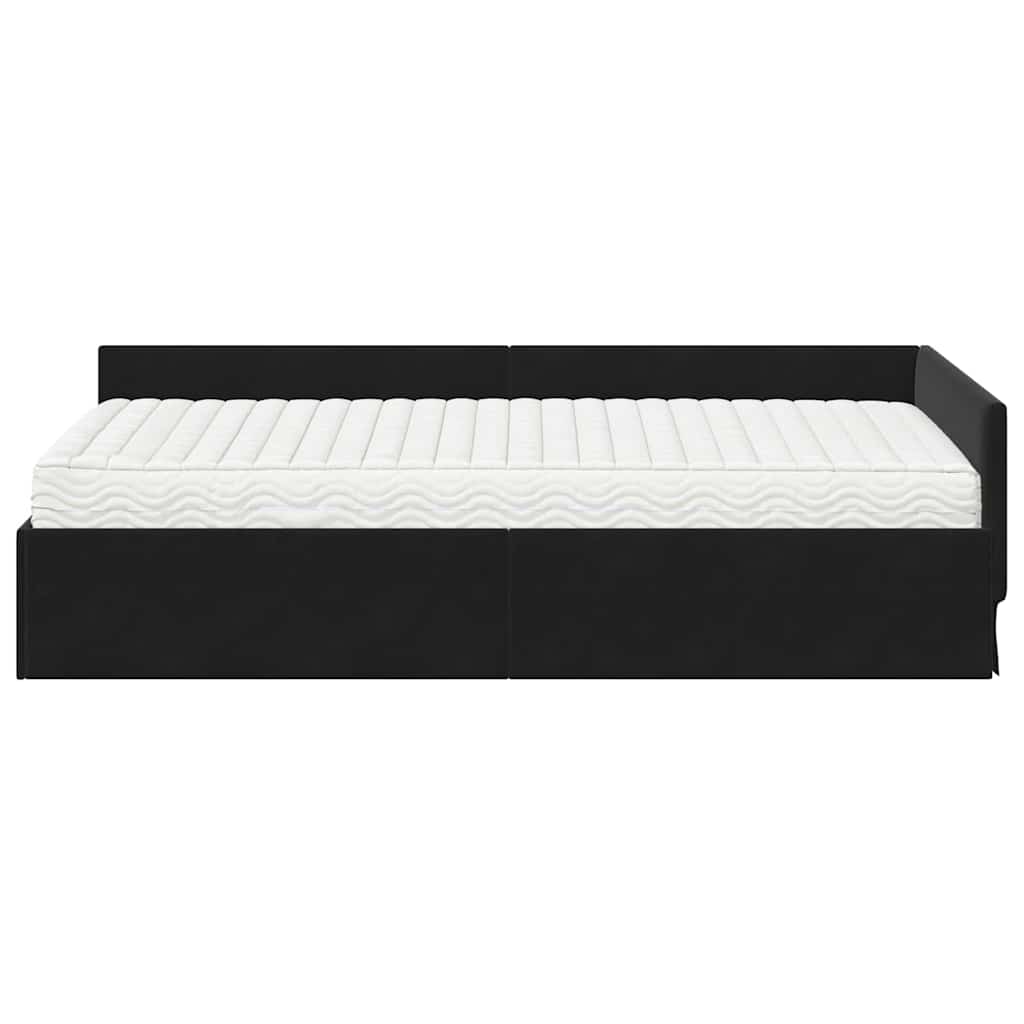 vidaXL Κρεβάτι γωνίας με στρώμα Άλλο με κεφαλάρι 2 pcs Γκρι Βελούδο