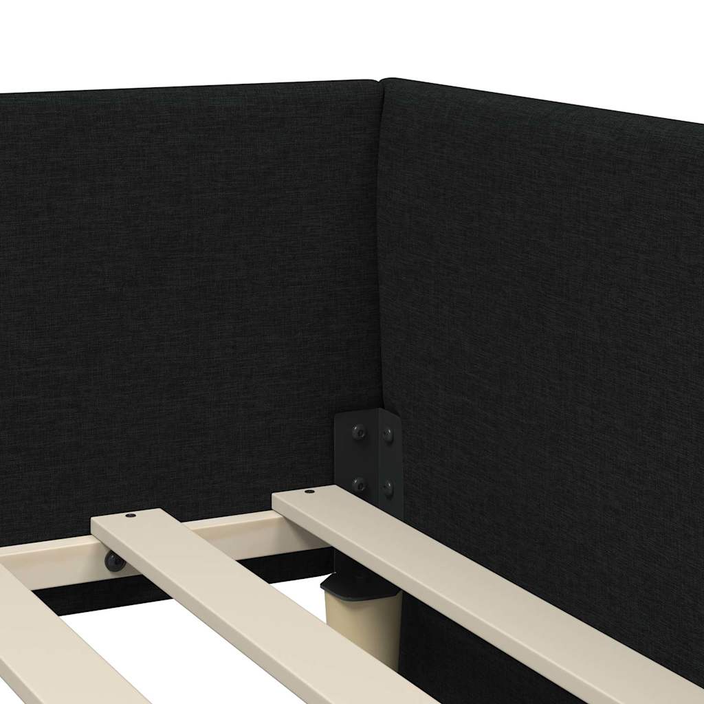 vidaXL Κρεβάτι γωνίας με στρώμα με στρώμα 2 pcs Πράσινο ύφασμα