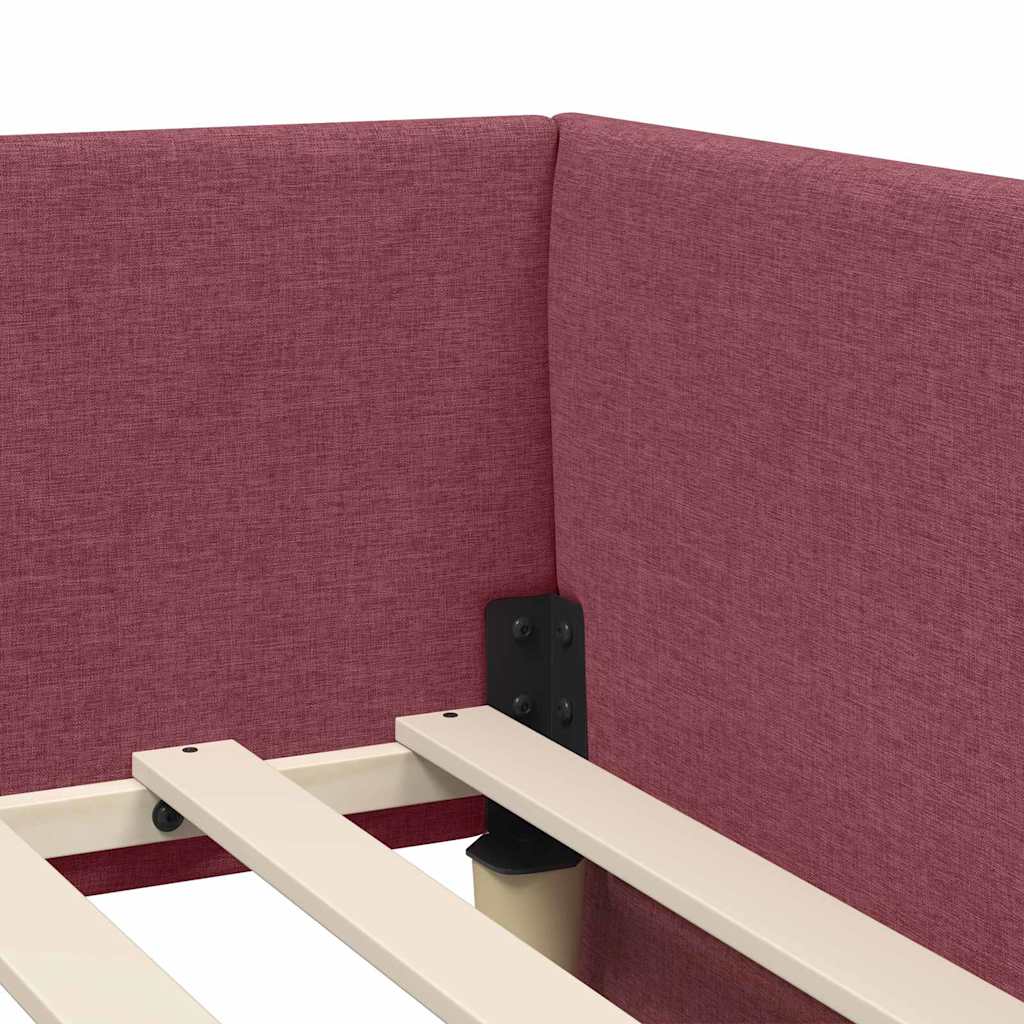 vidaXL Κρεβάτι γωνίας με στρώμα με στρώμα 2 pcs Γκρι ύφασμα