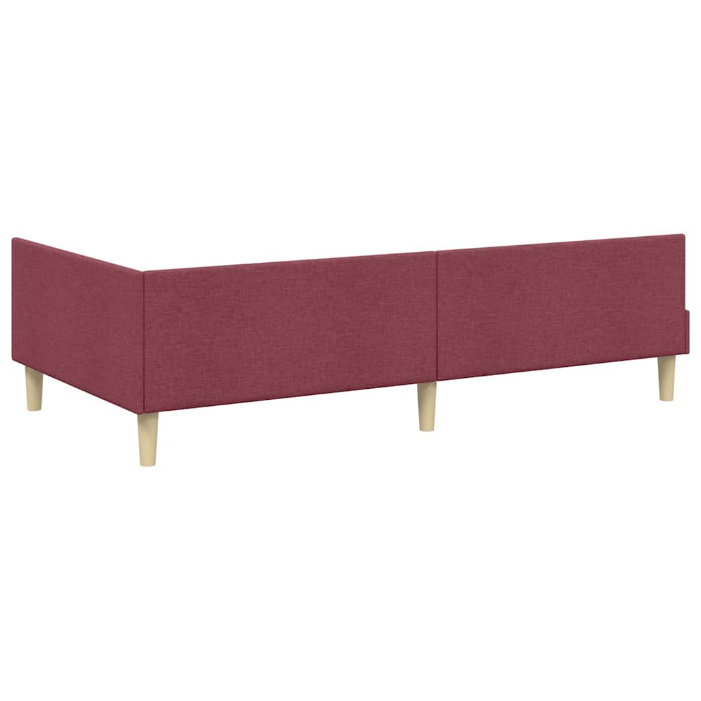vidaXL Κρεβάτι γωνίας με στρώμα με στρώμα 2 pcs Γκρι ύφασμα