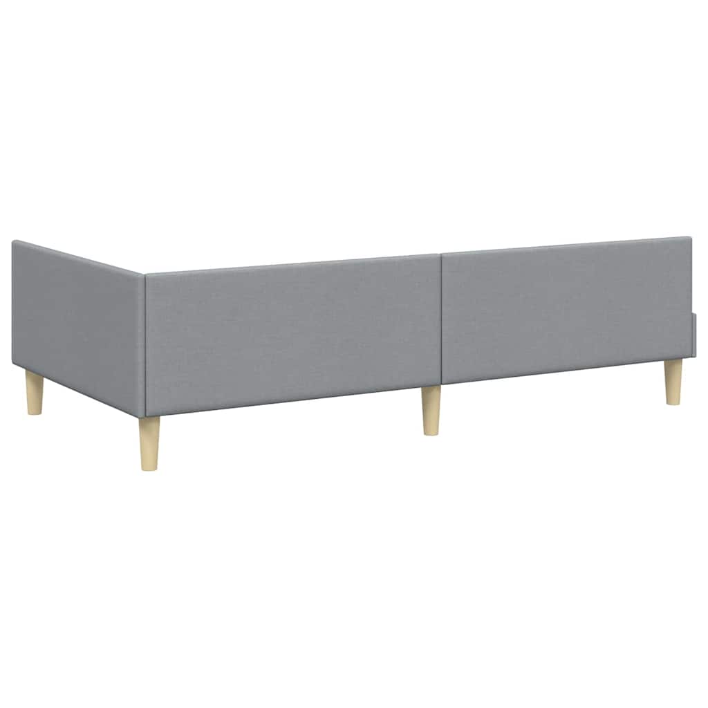 vidaXL Κρεβάτι γωνίας με στρώμα με στρώμα 2 pcs Ανοιχτό γκρι ύφασμα