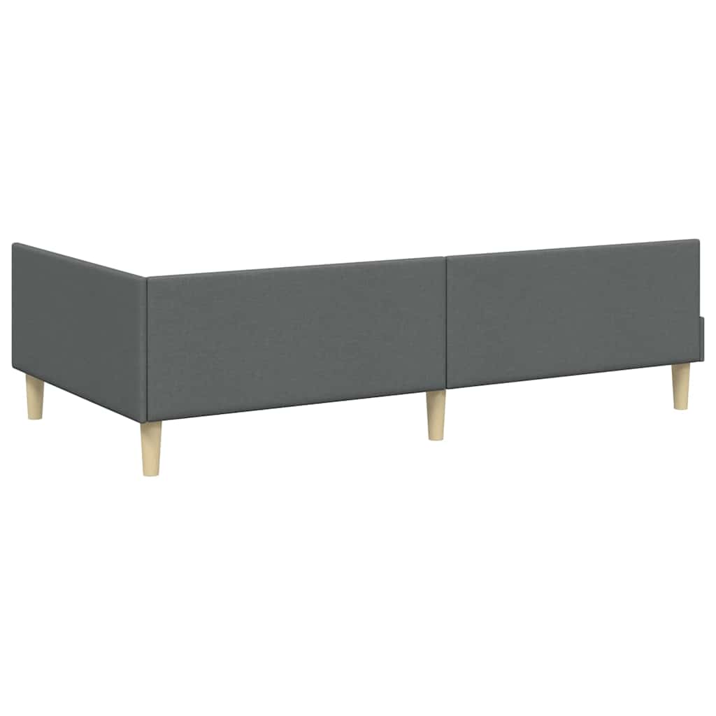 vidaXL Κρεβάτι γωνίας με στρώμα με στρώμα 2 pcs Γκρι ύφασμα