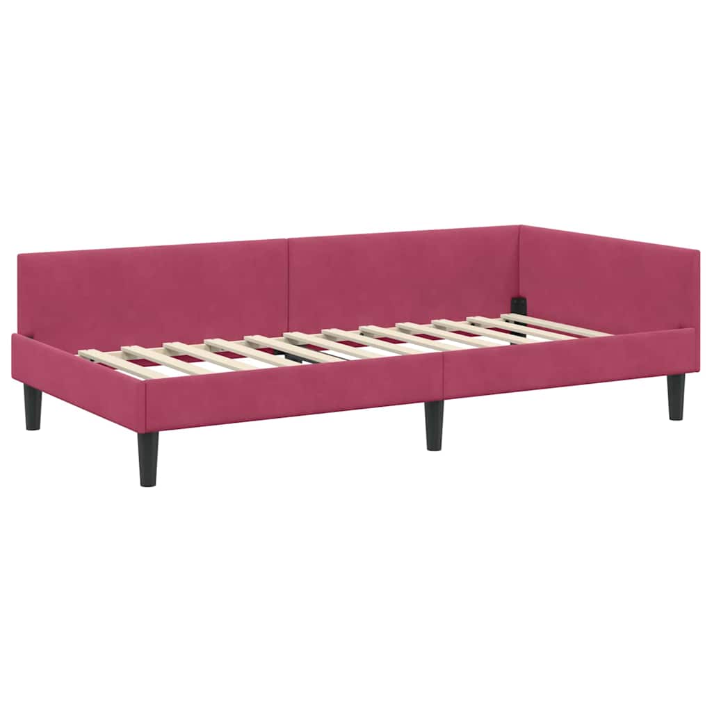vidaXL Κρεβάτι γωνίας με στρώμα Άλλο με κεφαλάρι 2 pcs Πράσινο Βελούδο