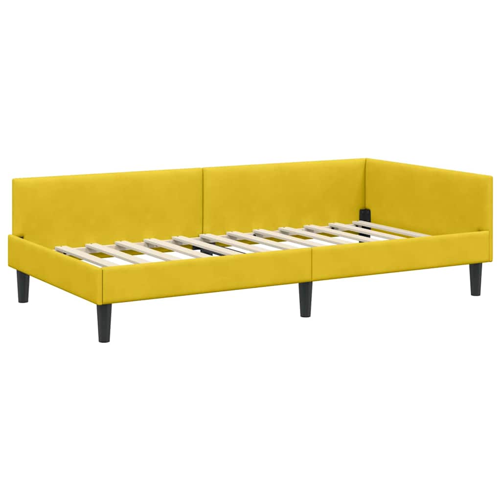 vidaXL Κρεβάτι γωνίας με στρώμα Άλλο με κεφαλάρι 2 pcs Κίτρινο Βελούδο