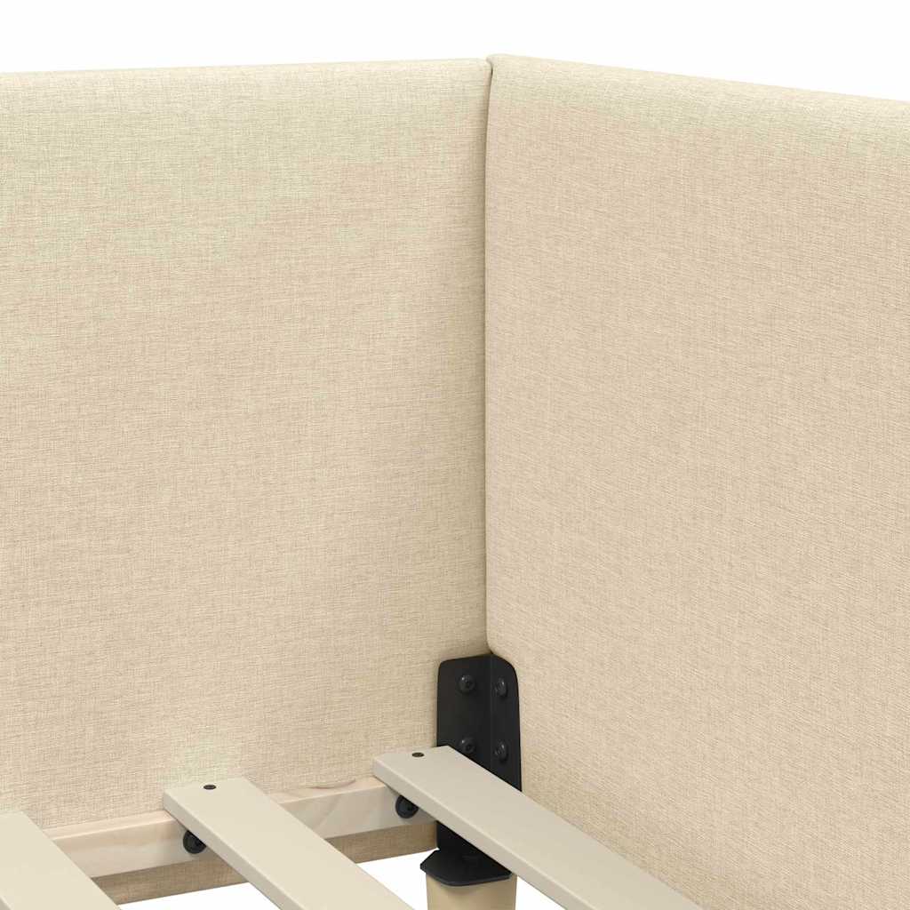 vidaXL Κρεβάτι γωνίας με στρώμα Άλλο με κεφαλάρι 2 pcs Κρεμ ύφασμα