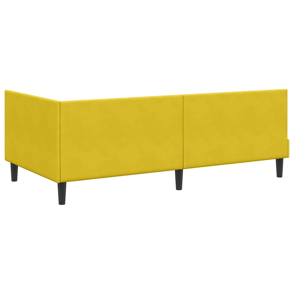 vidaXL Κρεβάτι γωνίας με στρώμα Άλλο με κεφαλάρι 2 pcs Κίτρινο Βελούδο