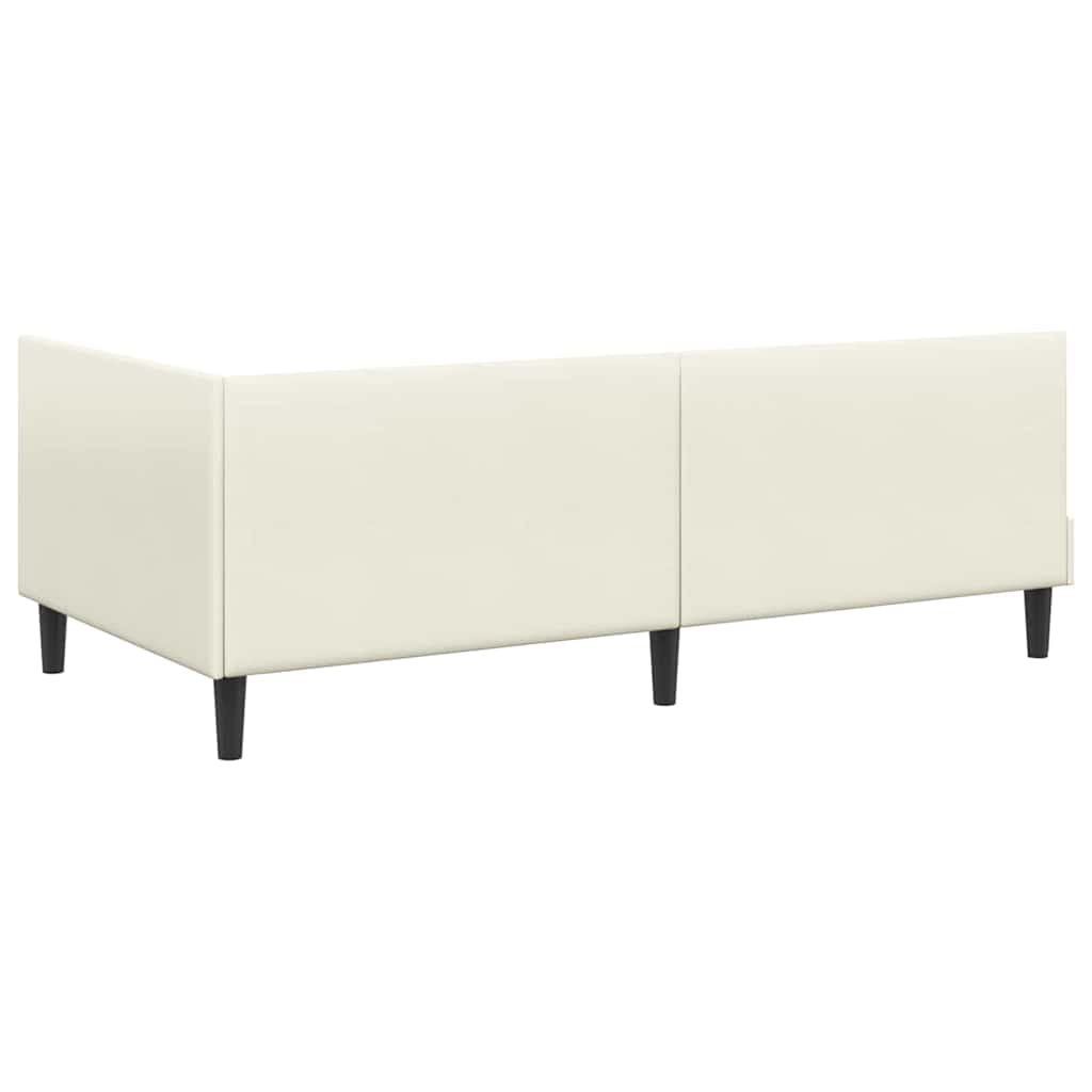 vidaXL Κρεβάτι γωνίας με στρώμα Άλλο με κεφαλάρι 2 pcs Κρεμ Βελούδο