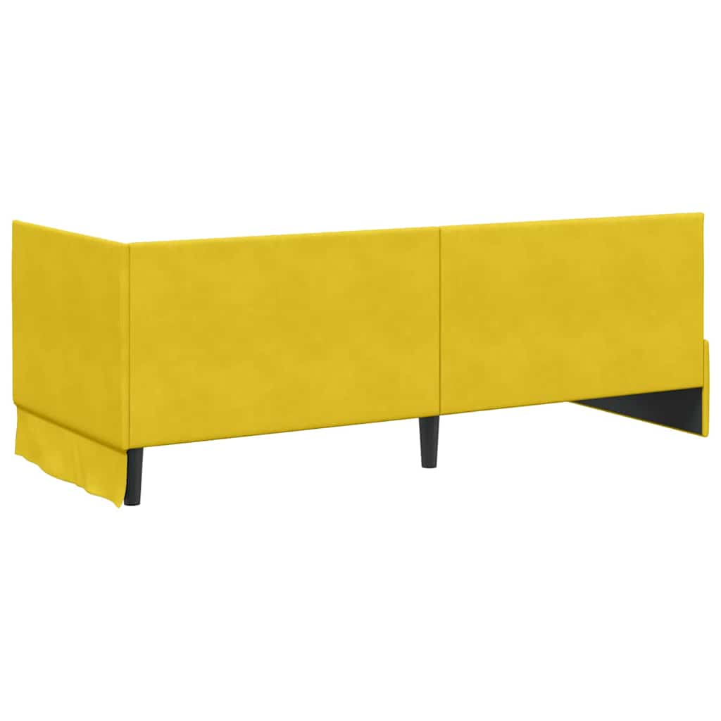 vidaXL Κρεβάτι γωνίας με στρώμα με κεφαλάρι 2 pcs Κίτρινο Βελούδο
