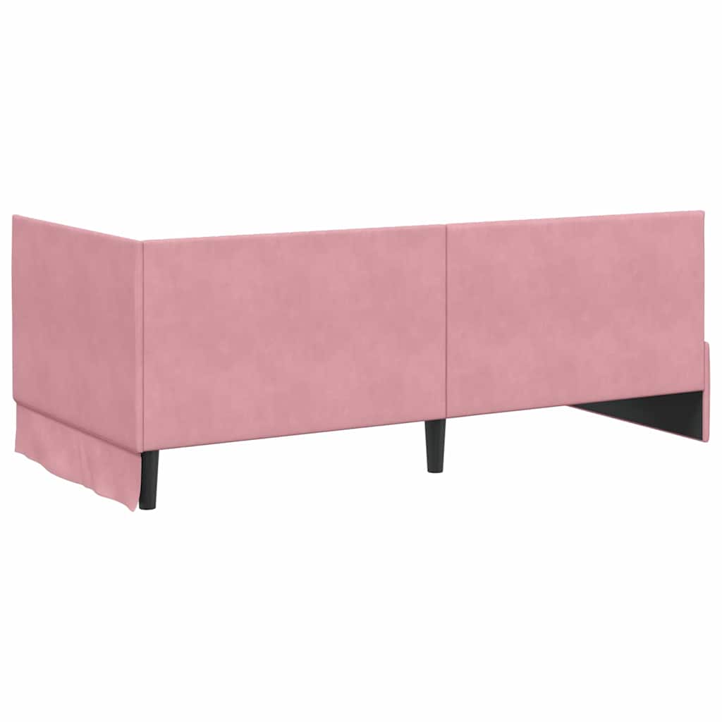 vidaXL Κρεβάτι γωνίας με στρώμα με κεφαλάρι 2 pcs Γκρι Βελούδο