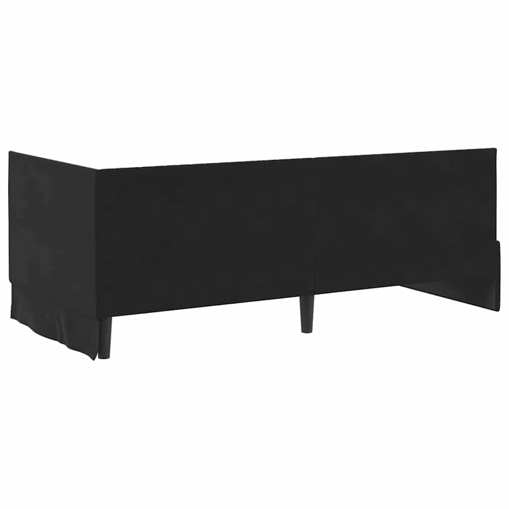 vidaXL Κρεβάτι γωνίας με στρώμα με κεφαλάρι 2 pcs Μαύρο Βελούδο