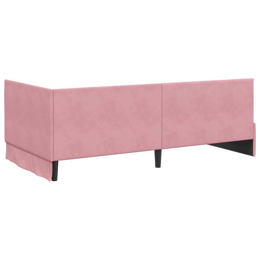 vidaXL Κρεβάτι γωνίας με στρώμα με κεφαλάρι 2 pcs Γκρι Βελούδο