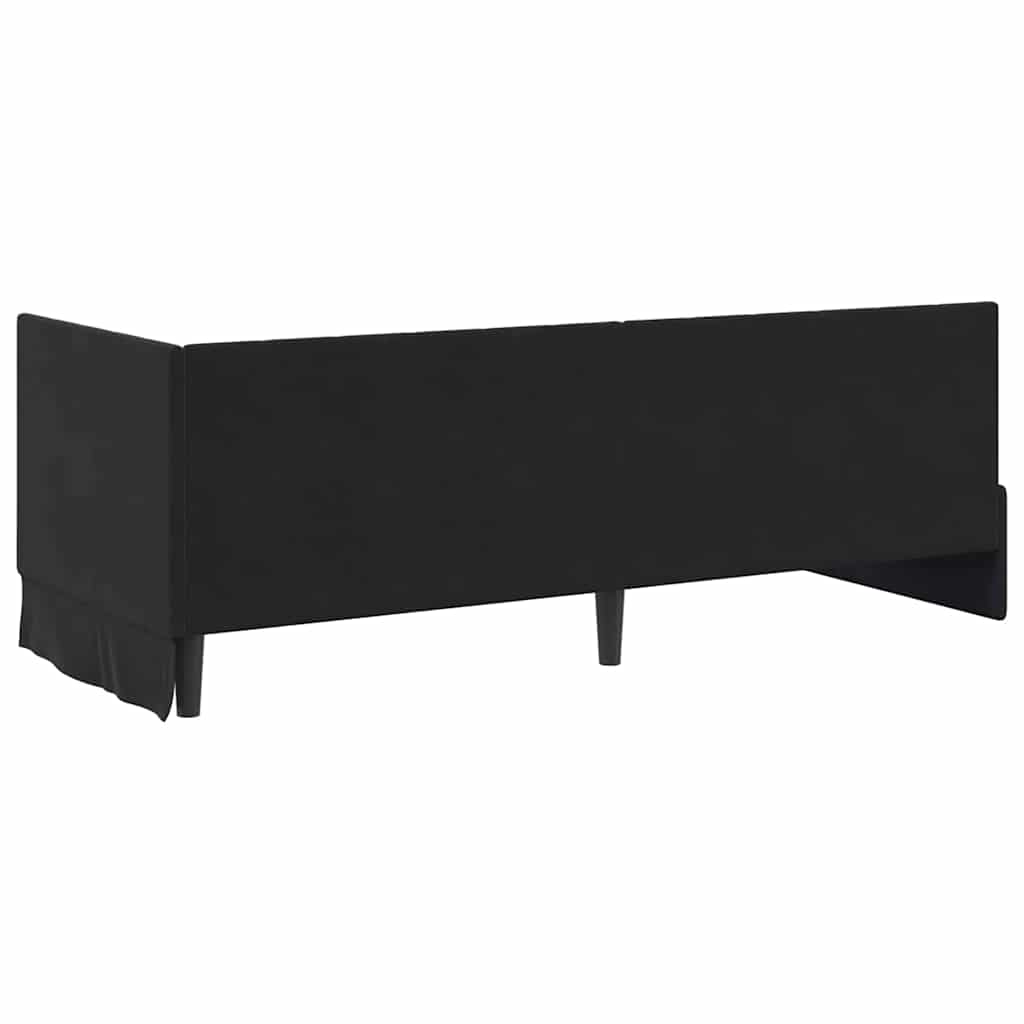 vidaXL Κρεβάτι γωνίας με στρώμα με στρώμα 2 pcs Μαύρο Βελούδο