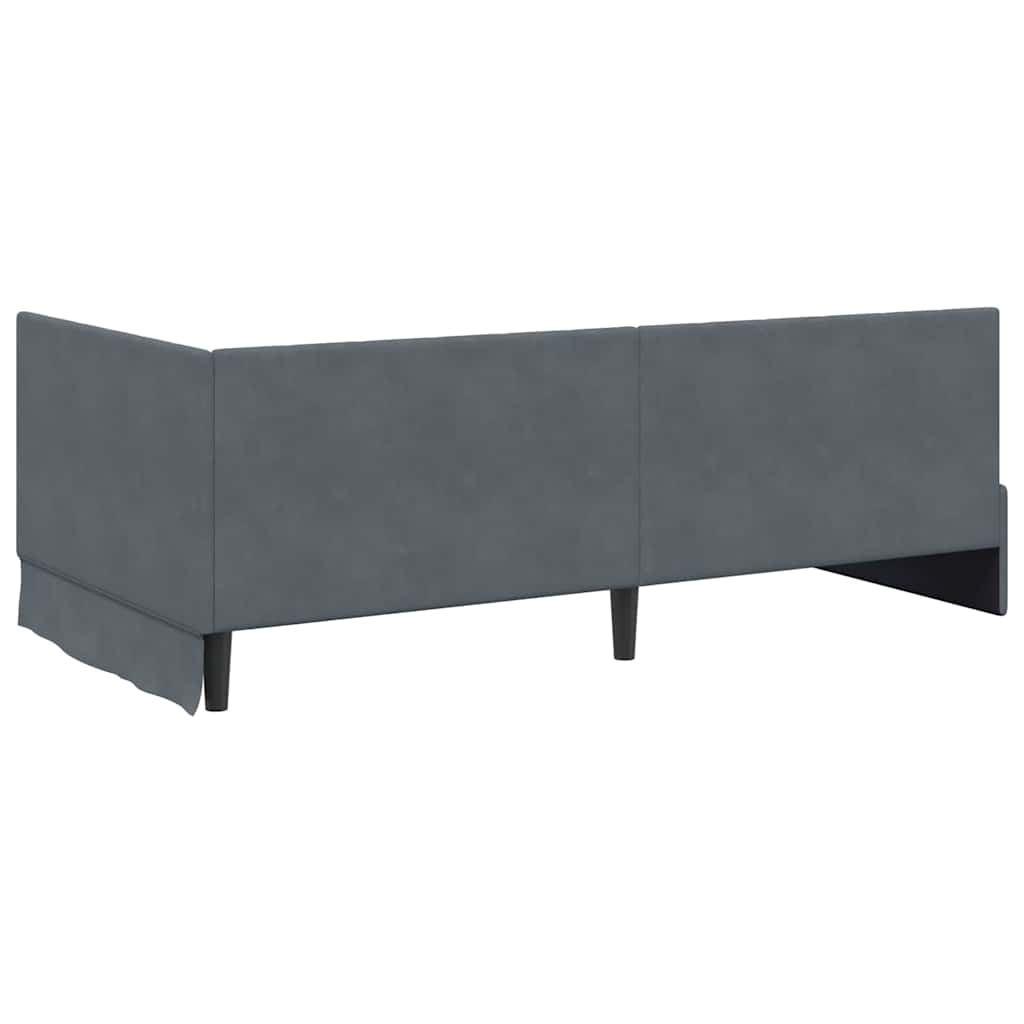 vidaXL Κρεβάτι γωνίας με στρώμα με κεφαλάρι 2 pcs Γκρι Βελούδο