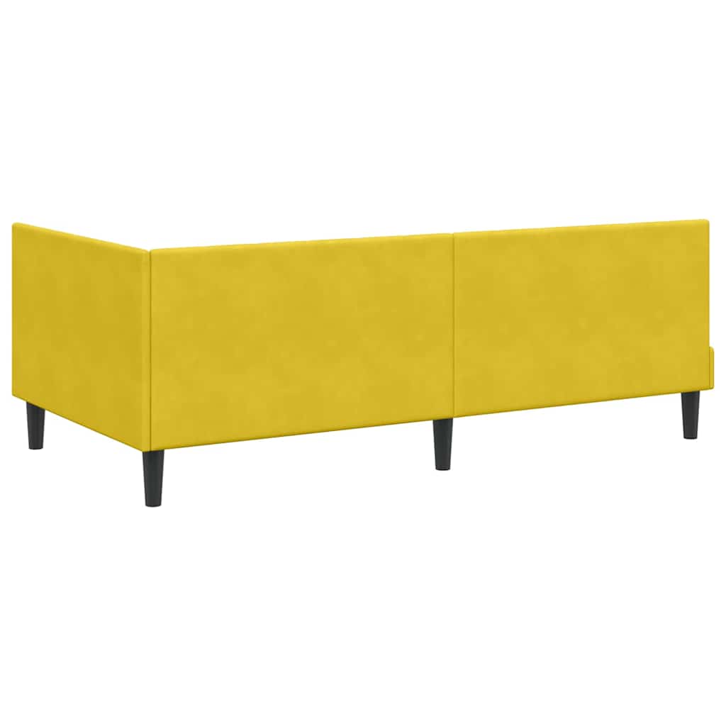 vidaXL Κρεβάτι γωνίας με στρώμα με κεφαλάρι 2 pcs Κίτρινο Βελούδο