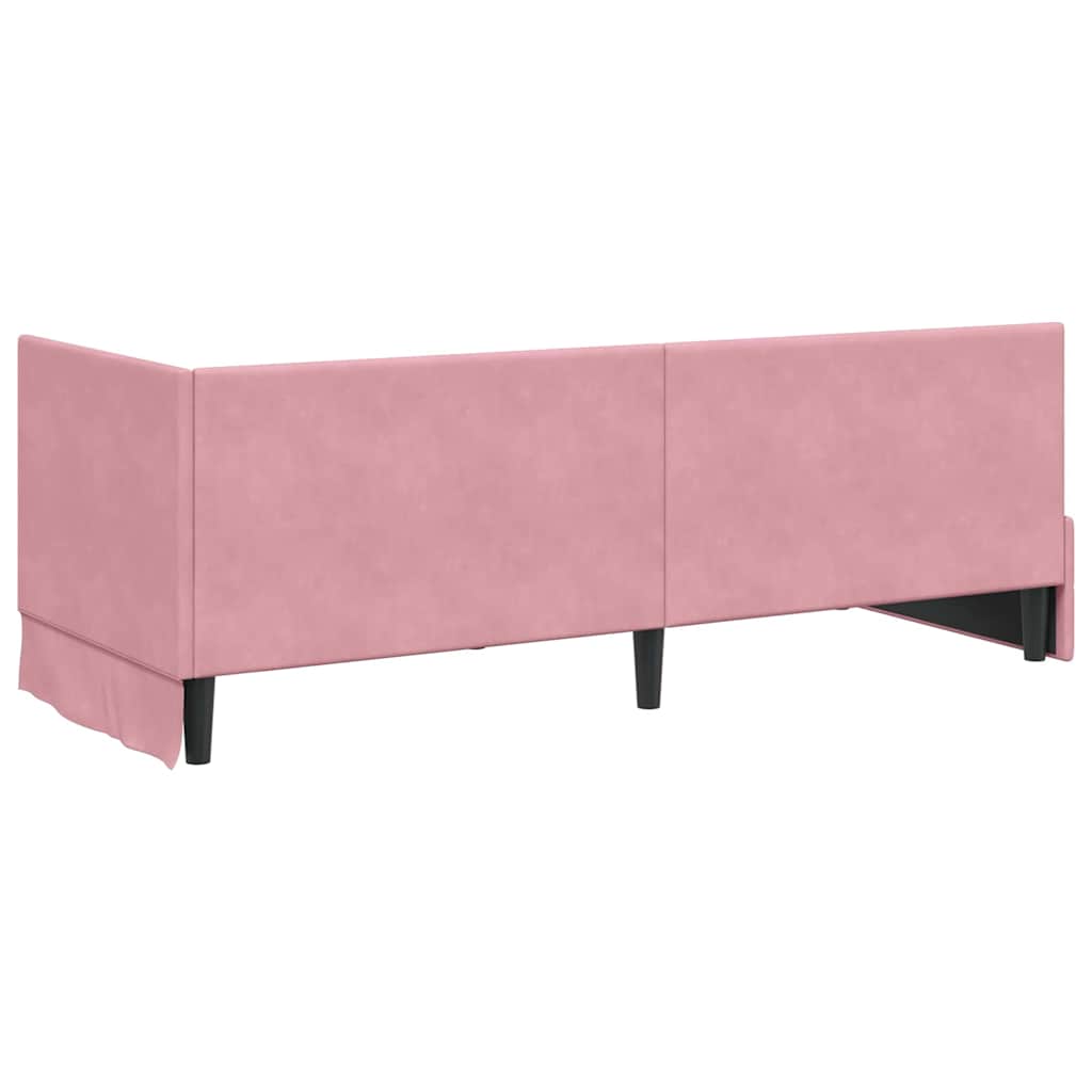 vidaXL Κρεβάτι γωνίας με στρώμα με κεφαλάρι 2 pcs Γκρι Βελούδο