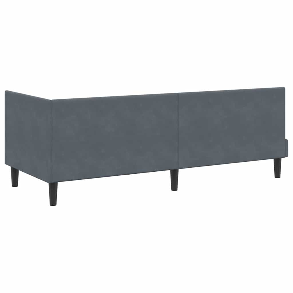 vidaXL Κρεβάτι γωνίας με στρώμα με κεφαλάρι 2 pcs Γκρι Βελούδο