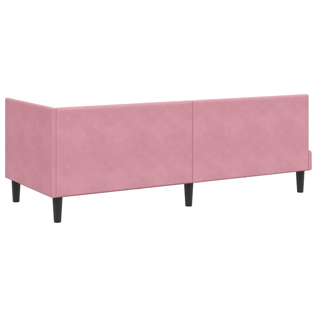 vidaXL Κρεβάτι γωνίας με στρώμα με κεφαλάρι 2 pcs Γκρι Βελούδο