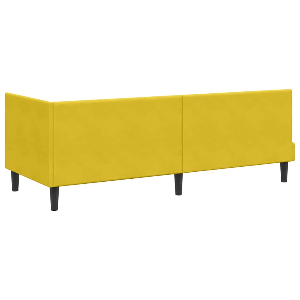 vidaXL Κρεβάτι γωνίας με στρώμα με κεφαλάρι 2 pcs Κίτρινο Βελούδο