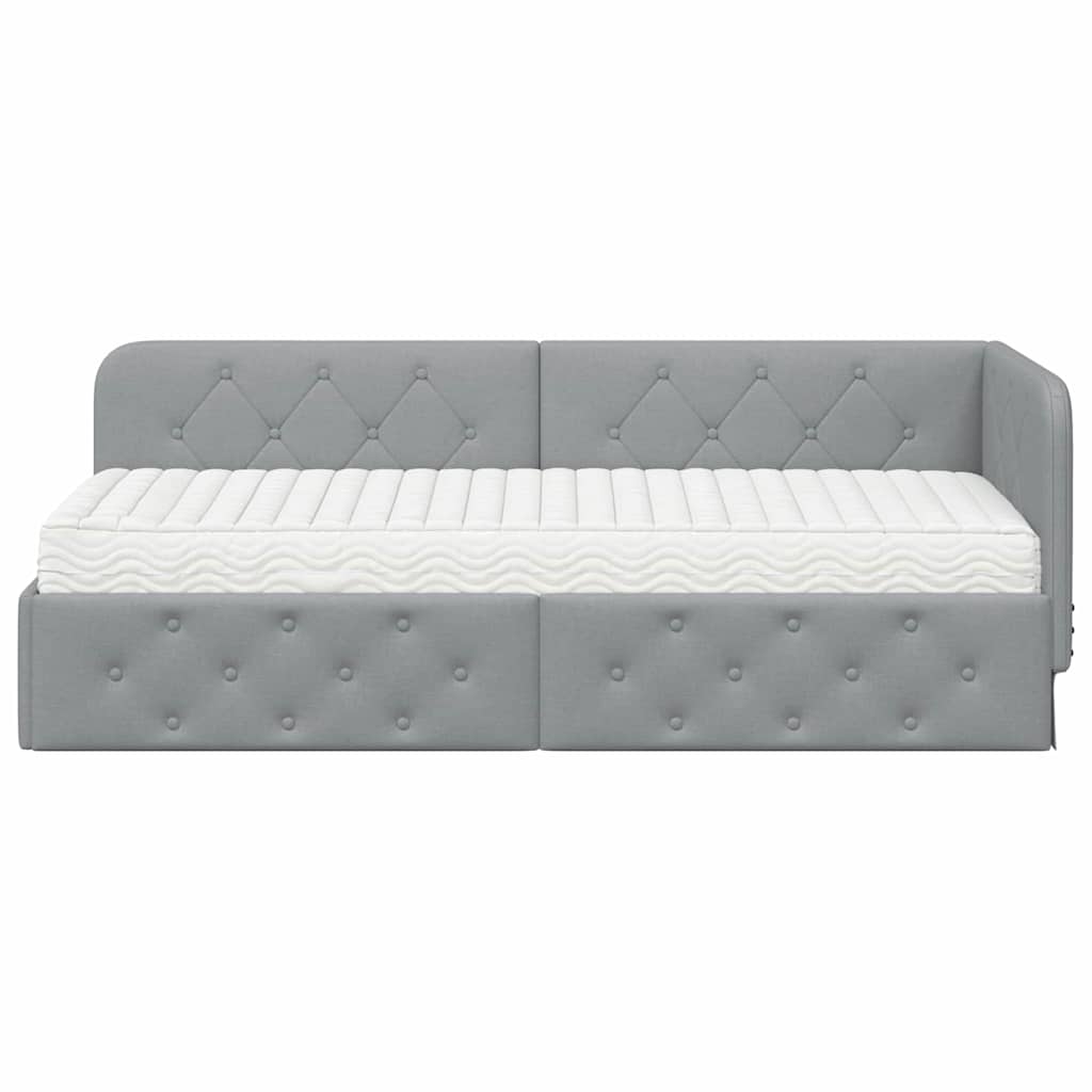 vidaXL Κρεβάτι Γωνίας Ανοιχτό γκρι 80 x 200 cm ύφασμα
