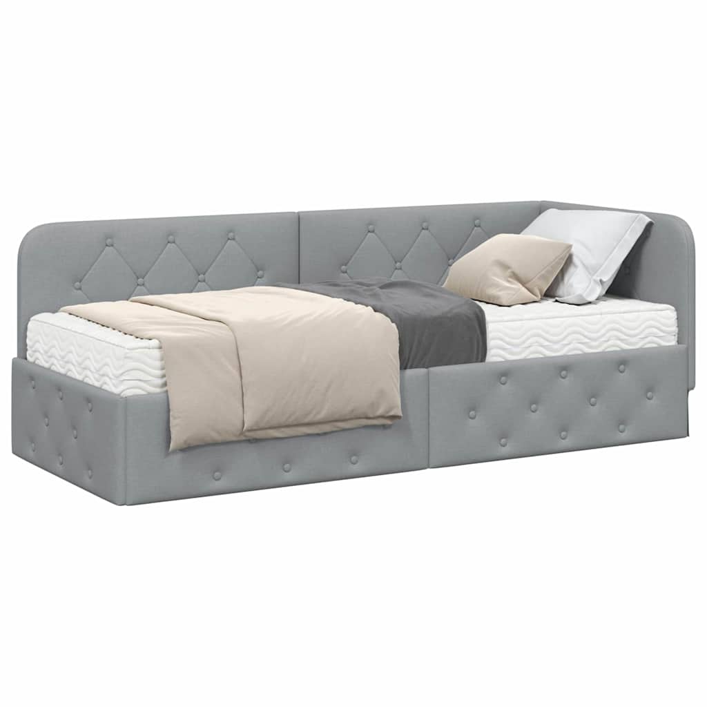vidaXL Κρεβάτι Γωνίας Ανοιχτό γκρι 80 x 200 cm ύφασμα