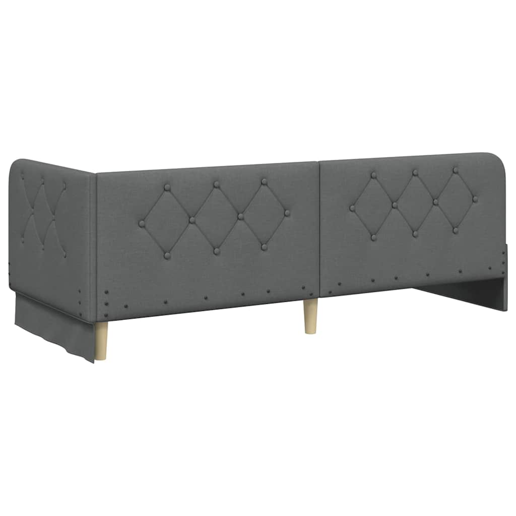vidaXL Κρεβάτι Γωνίας Σκούρο Γκρι 80 x 200 cm ύφασμα