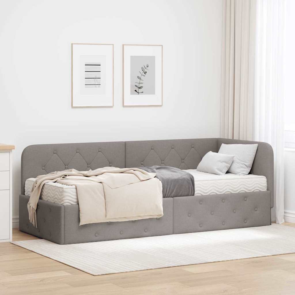 vidaXL Κρεβάτι Γωνίας Taupe 80 x 200 cm ύφασμα
