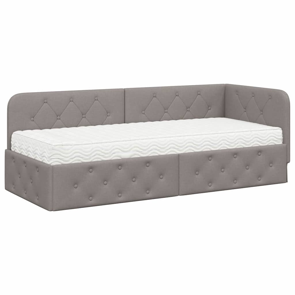 vidaXL Κρεβάτι Γωνίας Taupe 80 x 200 cm ύφασμα