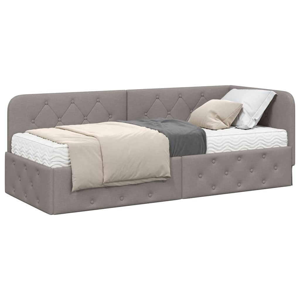 vidaXL Κρεβάτι Γωνίας Taupe 80 x 200 cm ύφασμα