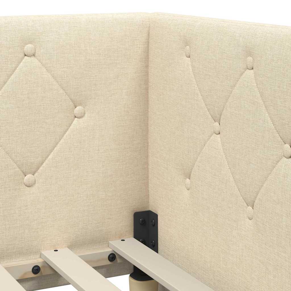 vidaXL Κρεβάτι Γωνίας Κρεμ 80 x 200 cm ύφασμα