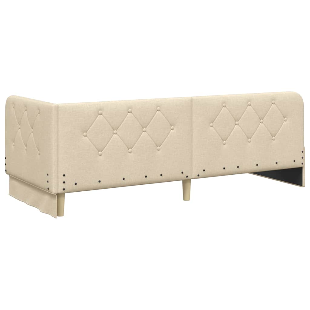 vidaXL Κρεβάτι Γωνίας Κρεμ 80 x 200 cm ύφασμα