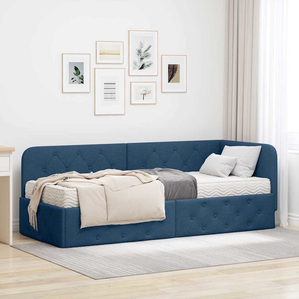 vidaXL Κρεβάτι Γωνίας Μπλε 80 x 200 cm ύφασμα