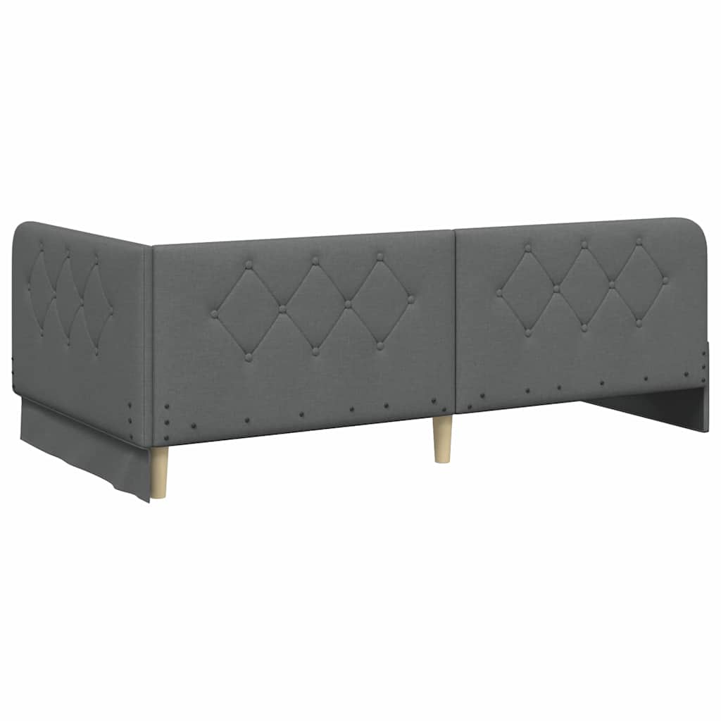 vidaXL Κρεβάτι Γωνίας Σκούρο Γκρι 90 x 200 cm ύφασμα