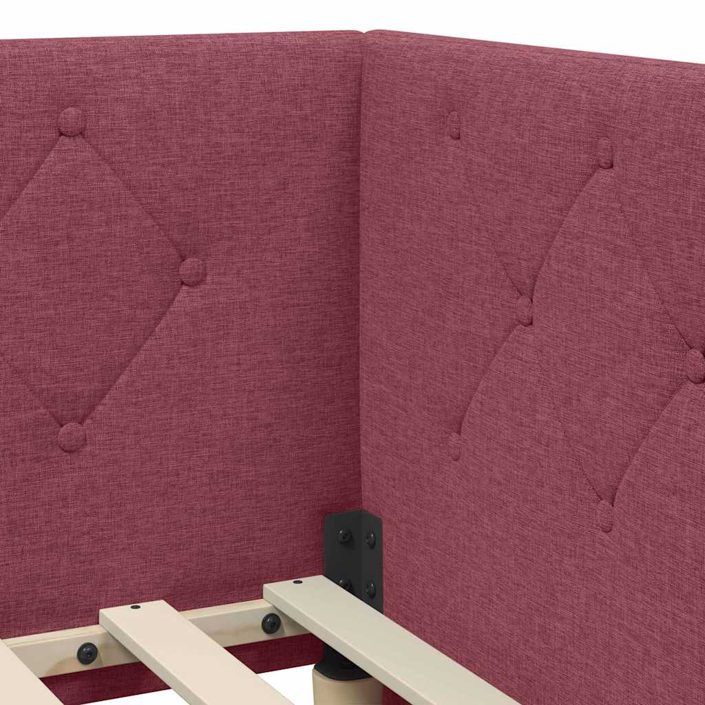 vidaXL Κρεβάτι Γωνίας Κόκκινο 90 x 200 cm ύφασμα