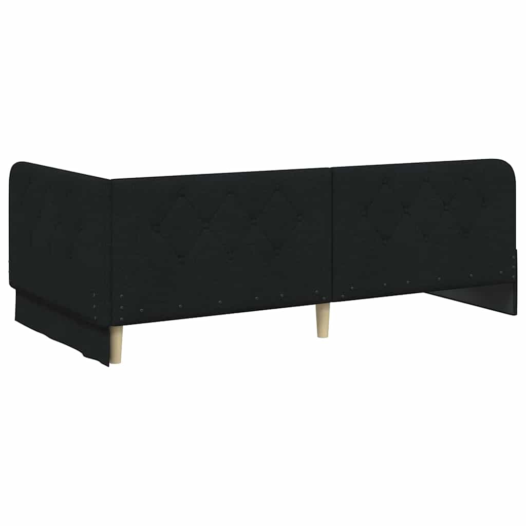 vidaXL Κρεβάτι Γωνίας Μαύρο 100 x 200 cm ύφασμα