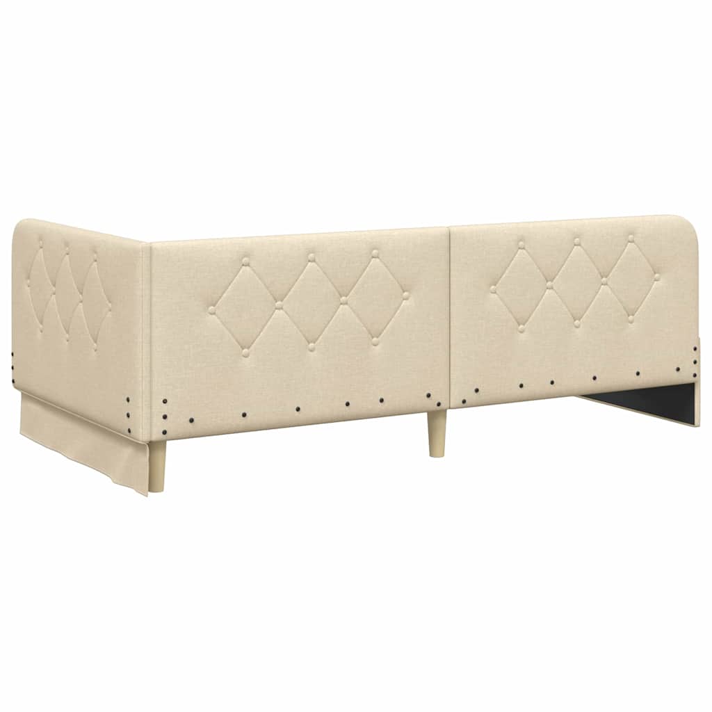 vidaXL Κρεβάτι Γωνίας Κρεμ 100 x 200 cm ύφασμα