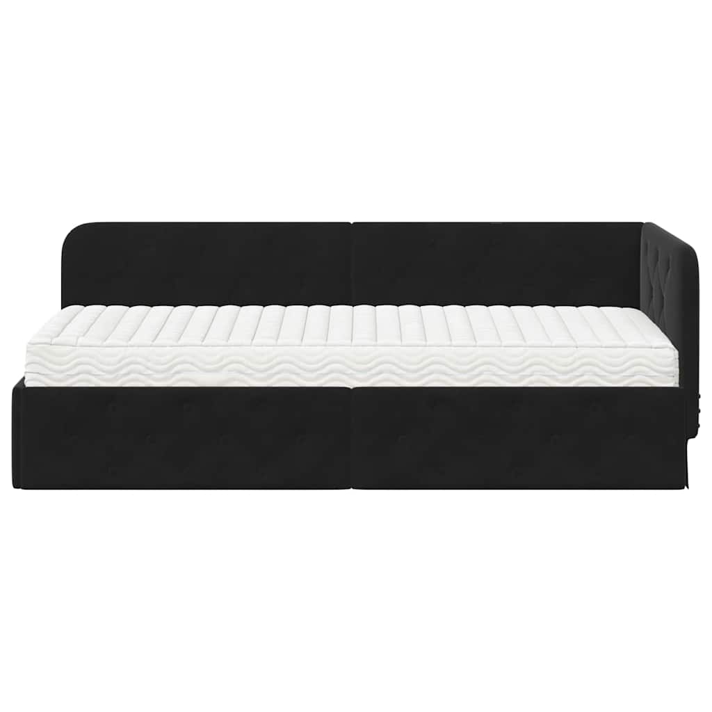 vidaXL Κρεβάτι Γωνίας Μαύρο 80 x 200 cm Βελούδο