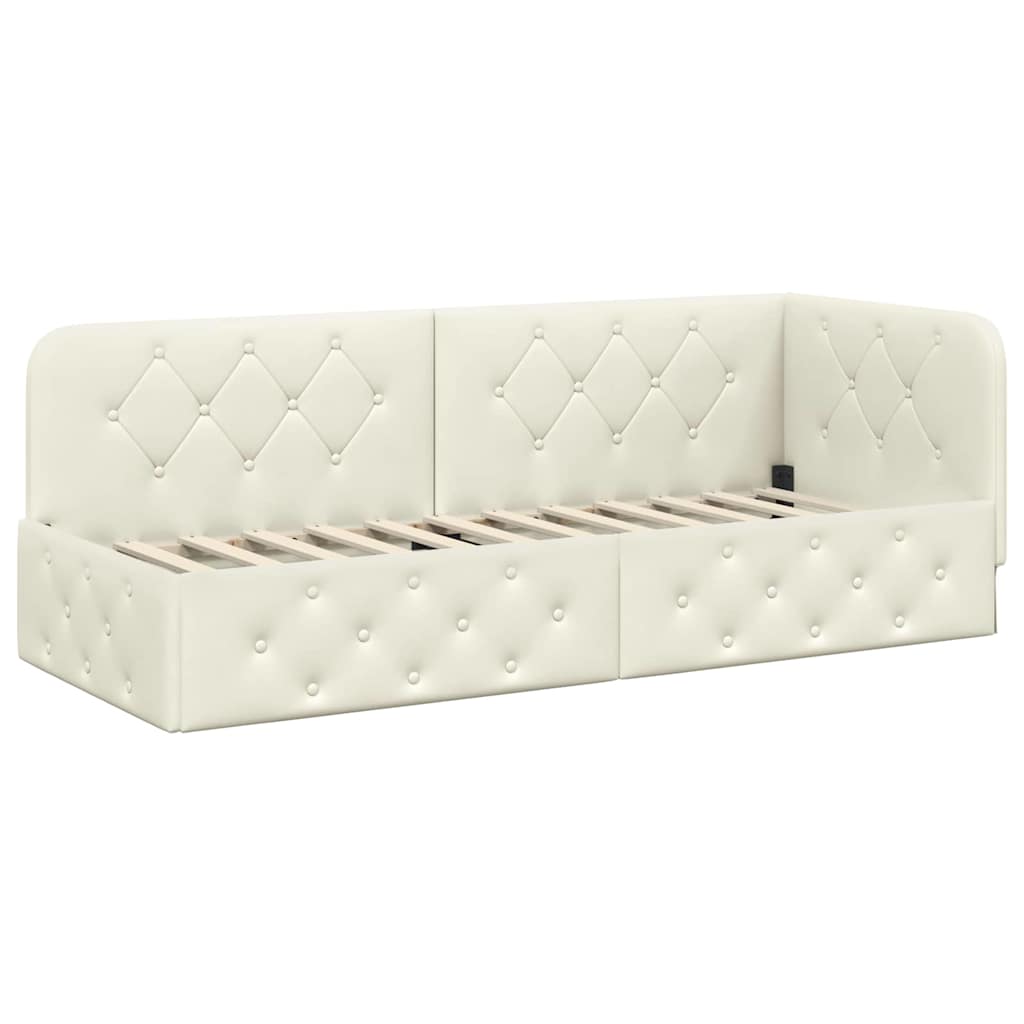 vidaXL Κρεβάτι Γωνίας Κρεμ 80 x 200 cm Βελούδο