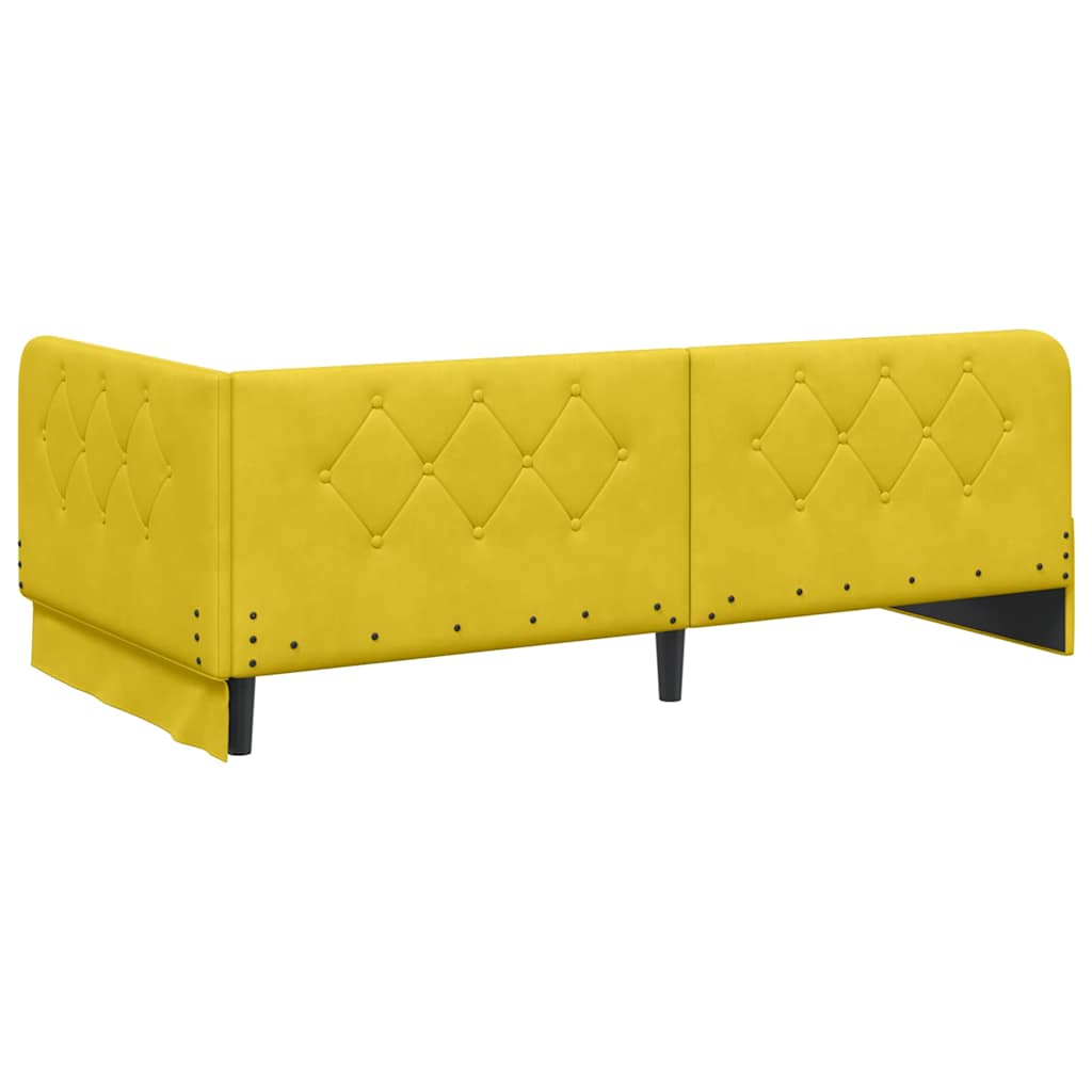 vidaXL Κρεβάτι Γωνίας Κίτρινο 90 x 190 cm Βελούδο