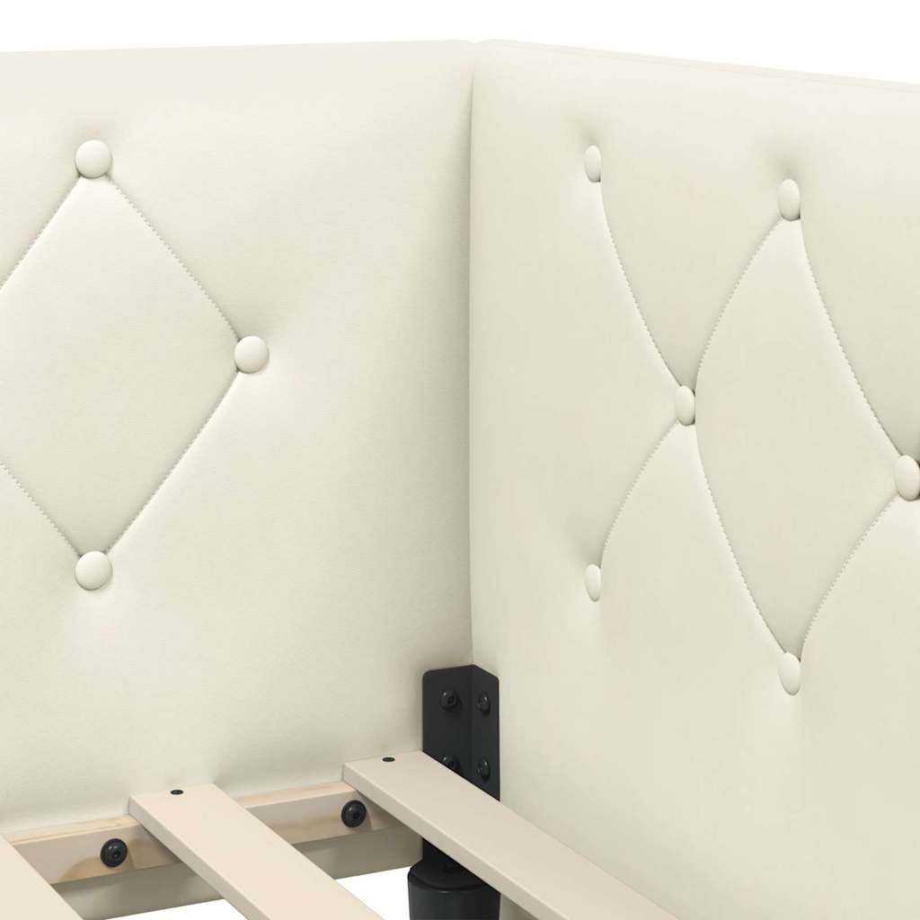 vidaXL Κρεβάτι Γωνίας Κρεμ 100 x 200 cm Βελούδο
