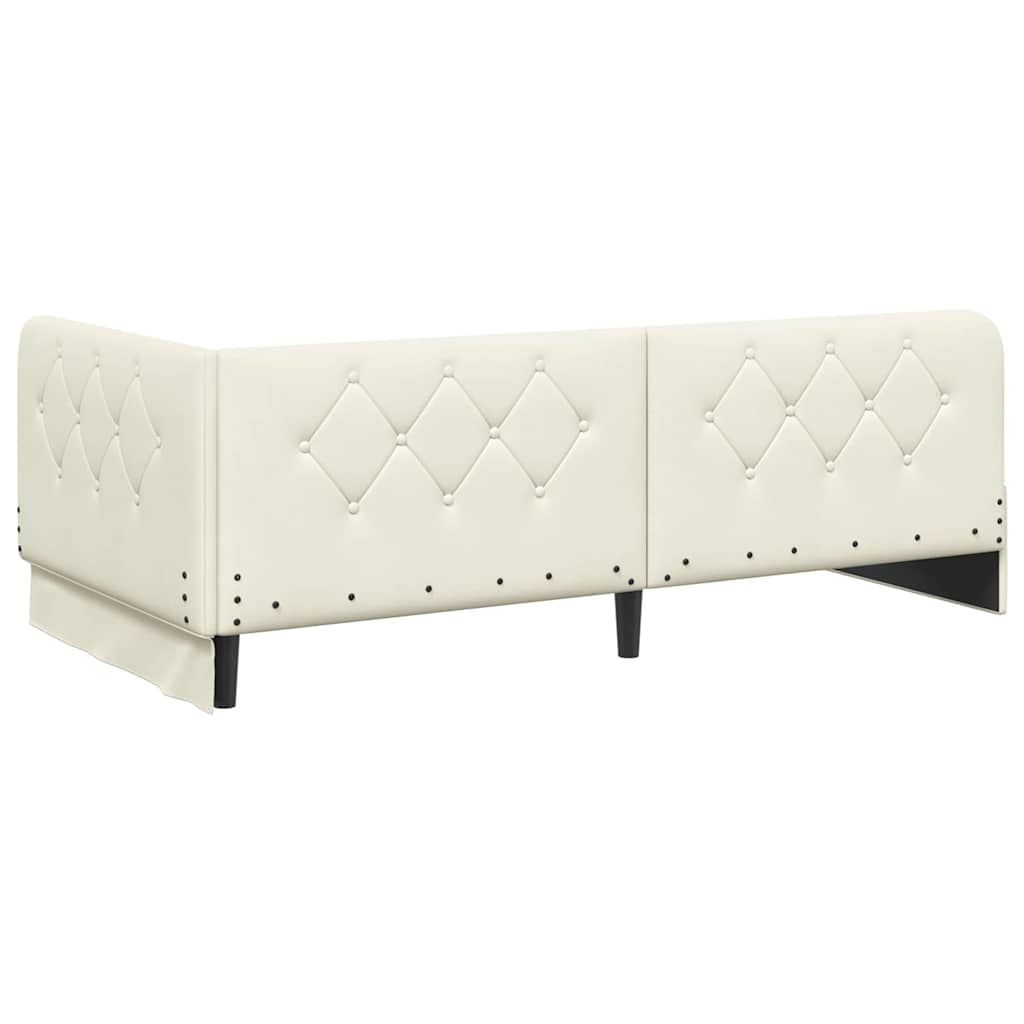 vidaXL Κρεβάτι Γωνίας Κρεμ 100 x 200 cm Βελούδο